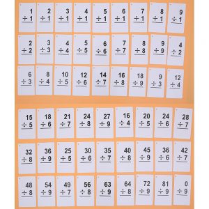 Alternative view of Maths Flash Cards Division