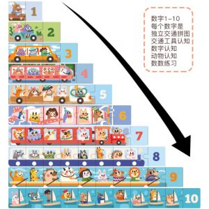 Alternative view of Number Puzzle Traffic (65 Pieces)