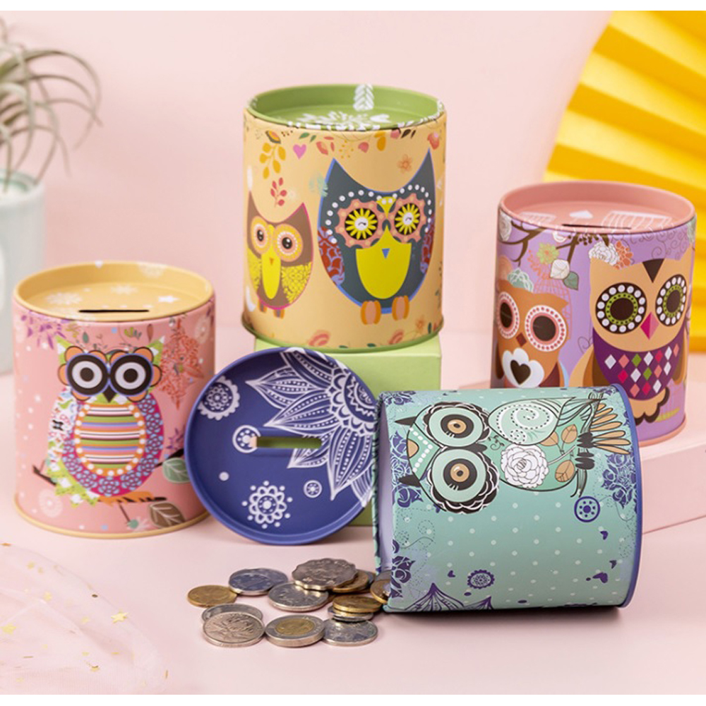 Metal Coin Bank (Owl) (Assorted Designs)