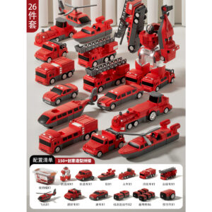 Magnetic Transport Fire Rescue (26 Pieces)