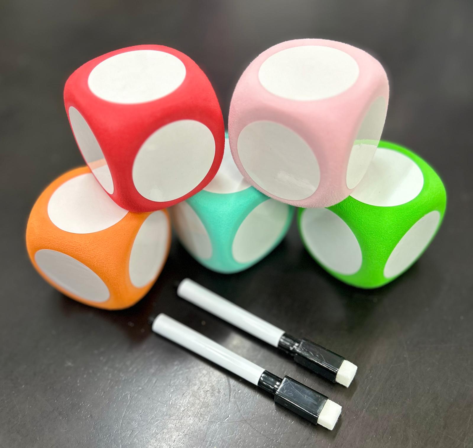 Erasable Foam Dice (Assorted Colors)