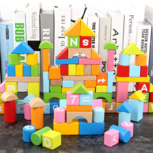 Alternative view of Alphabet & Number Wooden Blocks (100 Pieces)