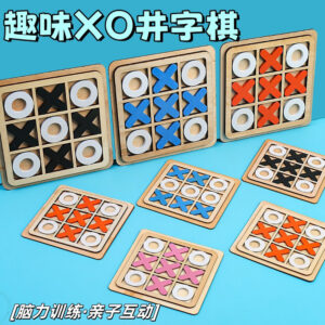 Mini Wooden Tic Tac Toe (Assorted Colors)