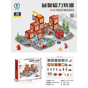 Magnetic Building Blocks Fire Station (92 Pieces)
